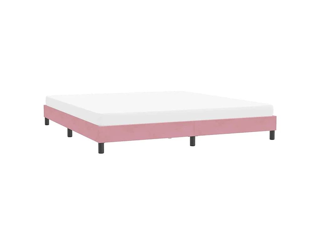 Estrutura de cama sem colchão 200x210 cm veludo rosa