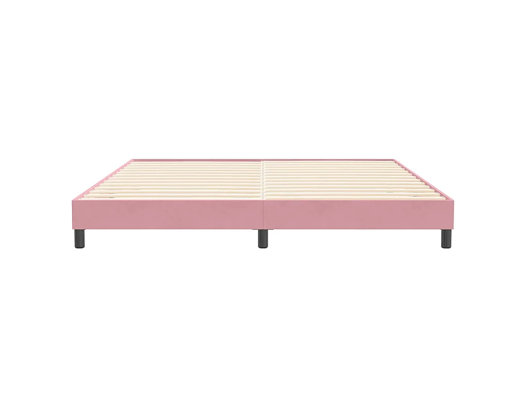 Estrutura de cama sem colchão 200x210 cm veludo rosa