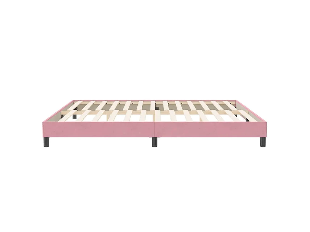 Estrutura de cama sem colchão 200x210 cm veludo rosa