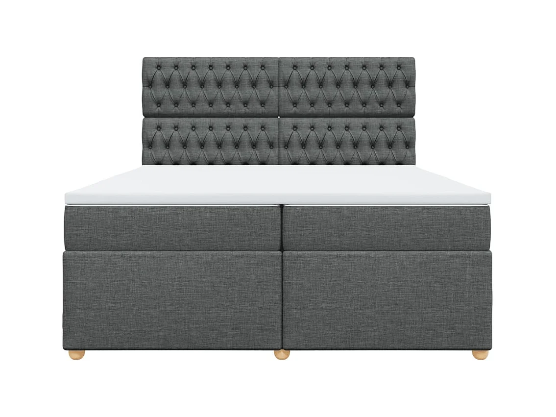 Boxspring met matras stof donkergrijs 200x200 cm