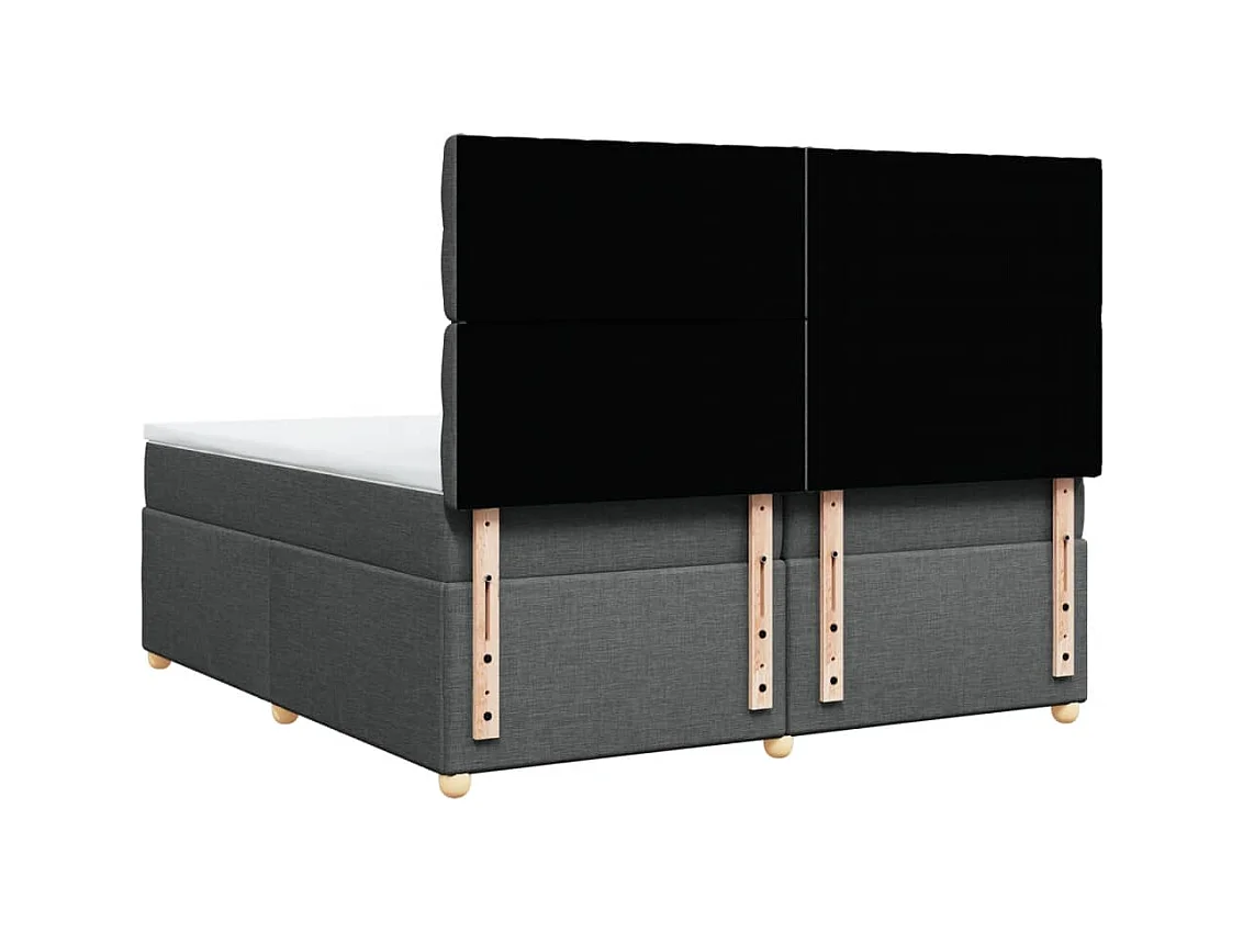 Boxspring met matras stof donkergrijs 200x200 cm