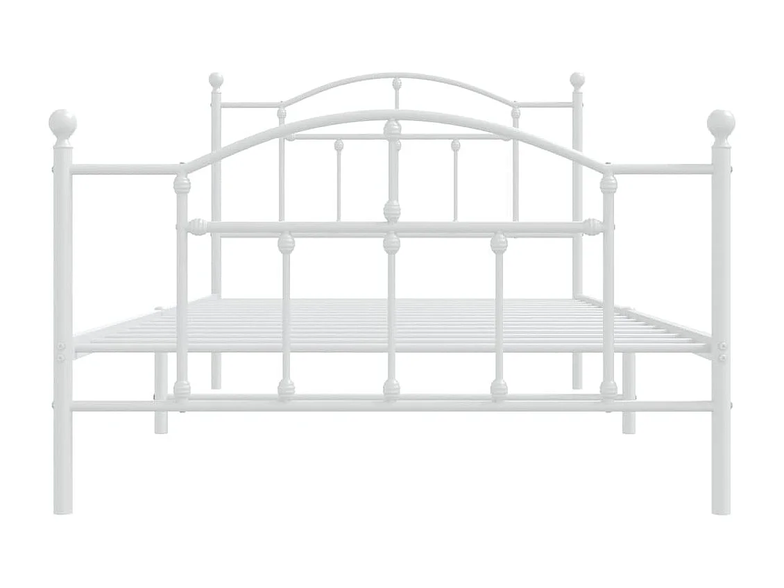 Giroletto con Testiera e Pediera Metallo Bianco 107x203 cm