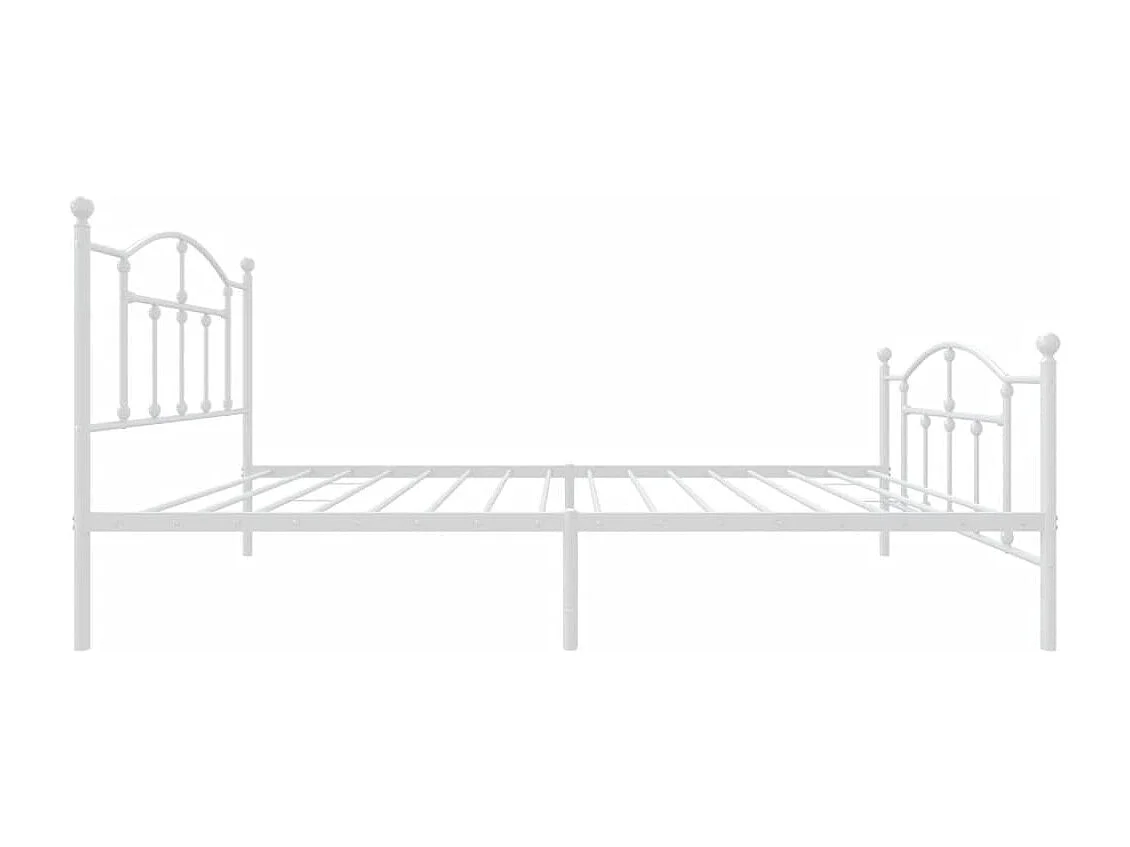 Giroletto con Testiera e Pediera Metallo Bianco 107x203 cm