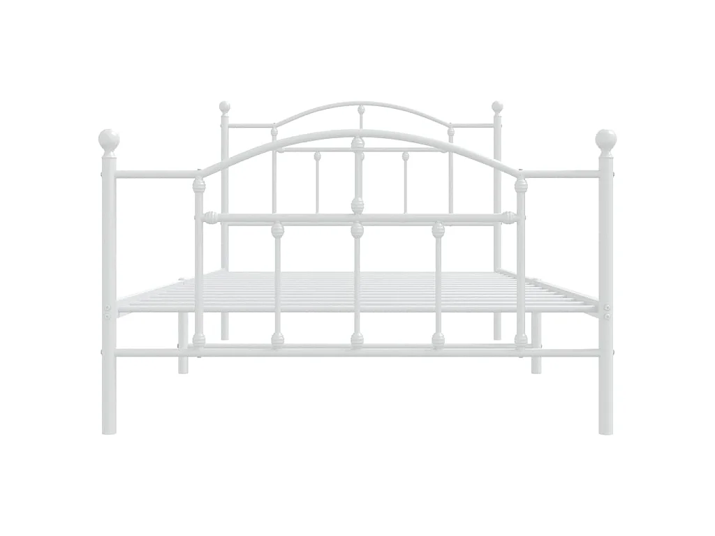 Bedframe met hoofd- en voeteneinde metaal wit 107x203 cm