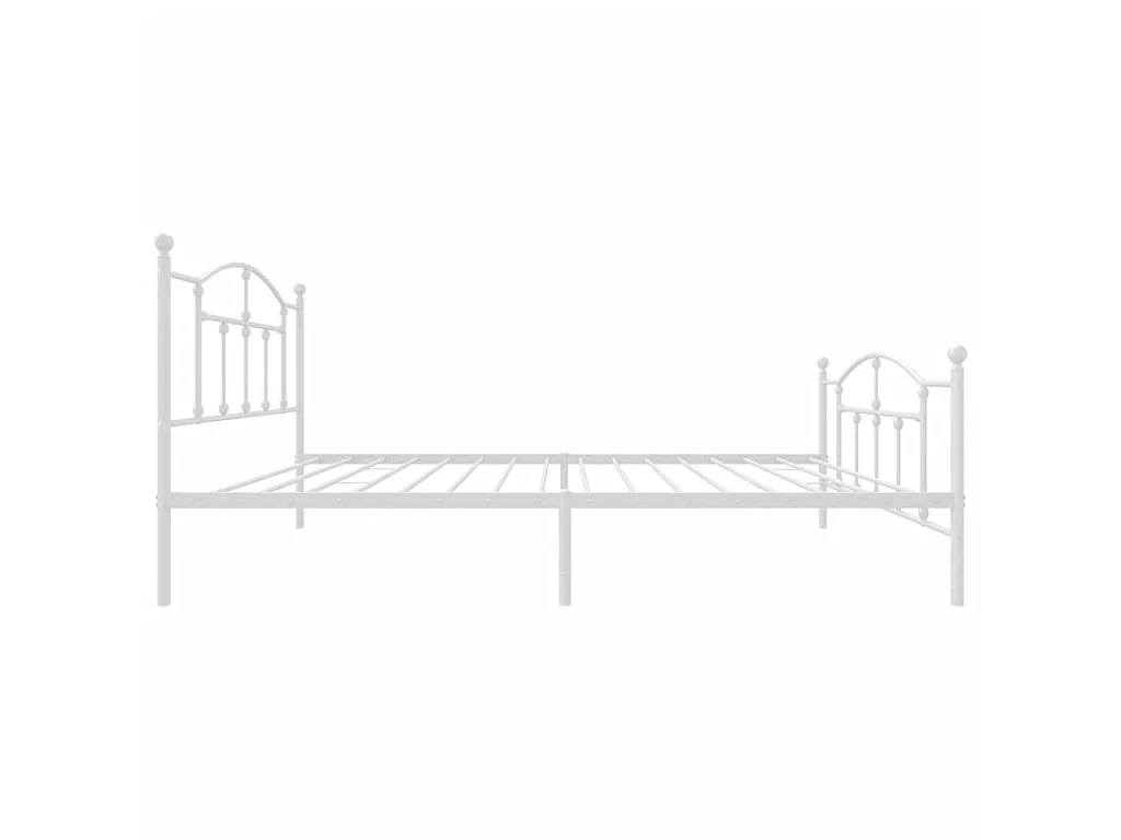 Bedframe met hoofd- en voeteneinde metaal wit 107x203 cm