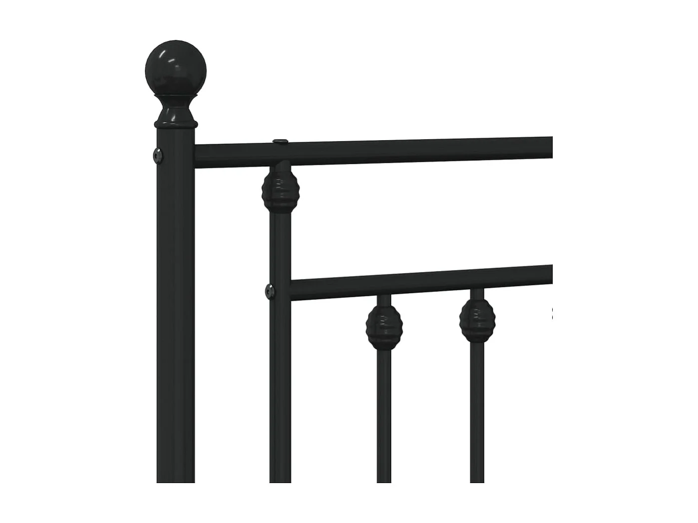 Cadre de lit métal sans matelas avec tête de lit noir 107x203cm