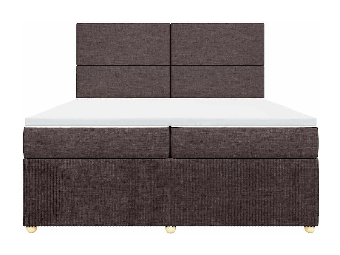 Sommier à lattes de lit avec matelas Marron foncé 200x200 cm