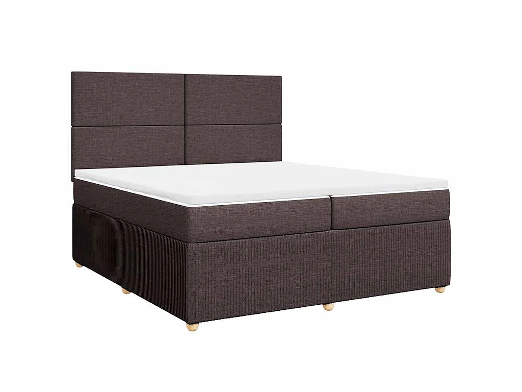 Boxspringbett mit Matratze Dunkelbraun 200x200 cm Stoff