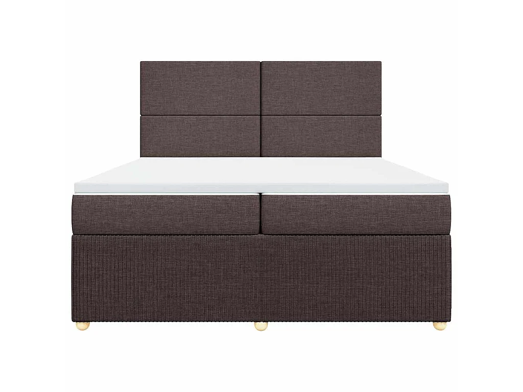 Boxspringbett mit Matratze Dunkelbraun 200x200 cm Stoff
