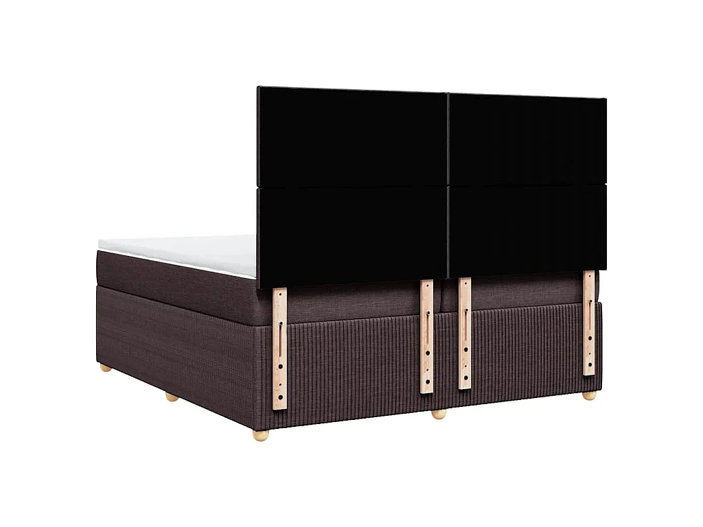 Boxspringbett mit Matratze Dunkelbraun 200x200 cm Stoff