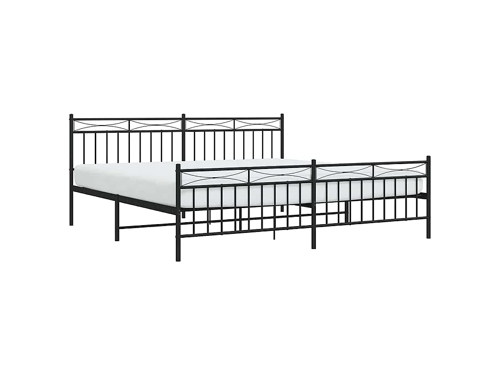 Estructura cama sin colchón con estribo metal negro 193x203 cm