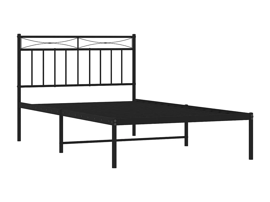 Bettgestell mit Kopfteil Metall Schwarz 107x203 cm