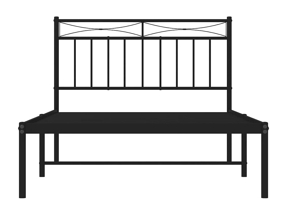 Bettgestell mit Kopfteil Metall Schwarz 107x203 cm