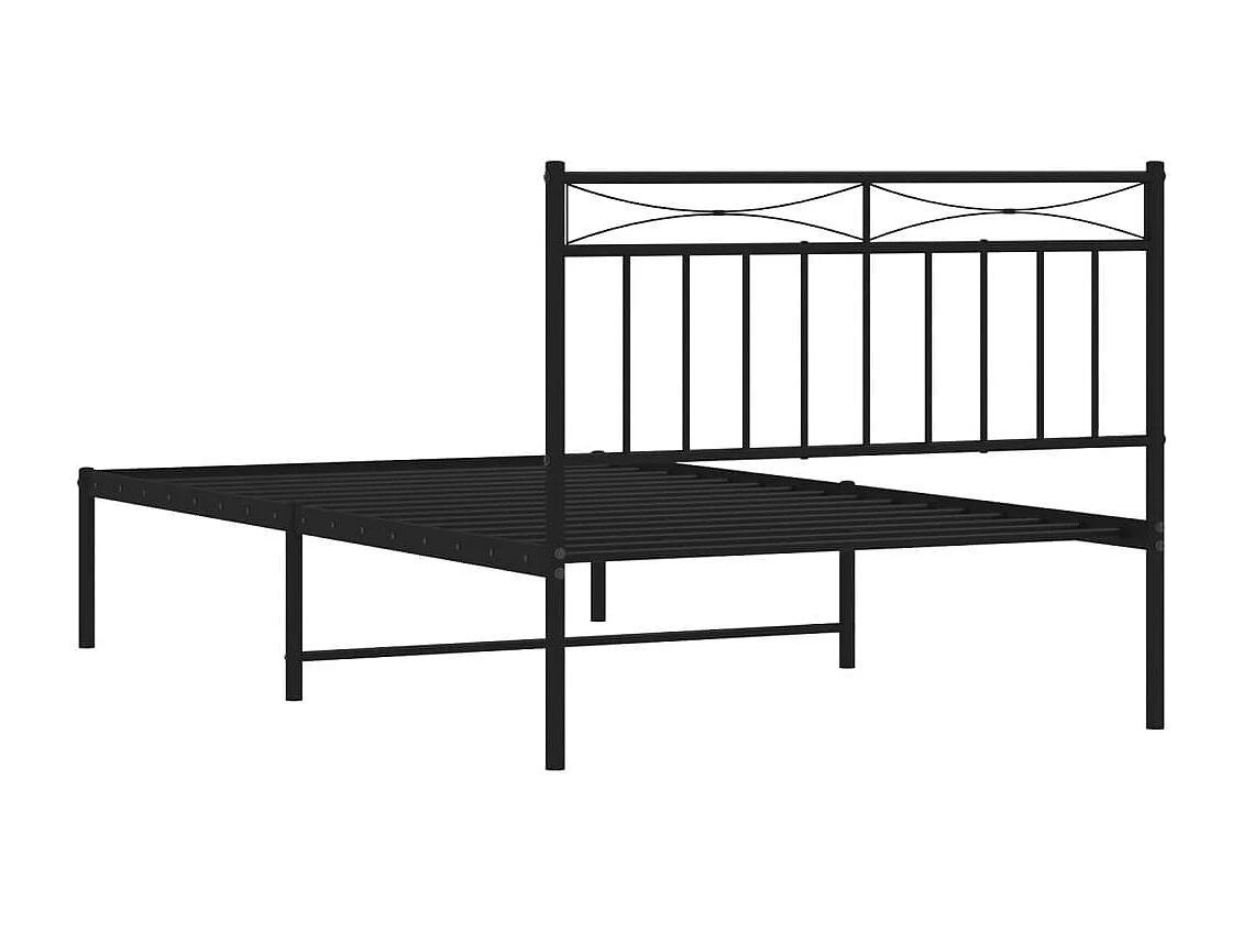 Bettgestell mit Kopfteil Metall Schwarz 107x203 cm