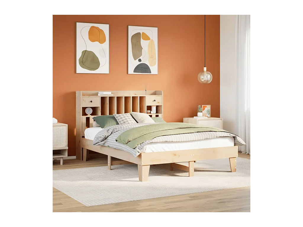 Cadre de lit sans matelas 150x200 cm bois de pin massif