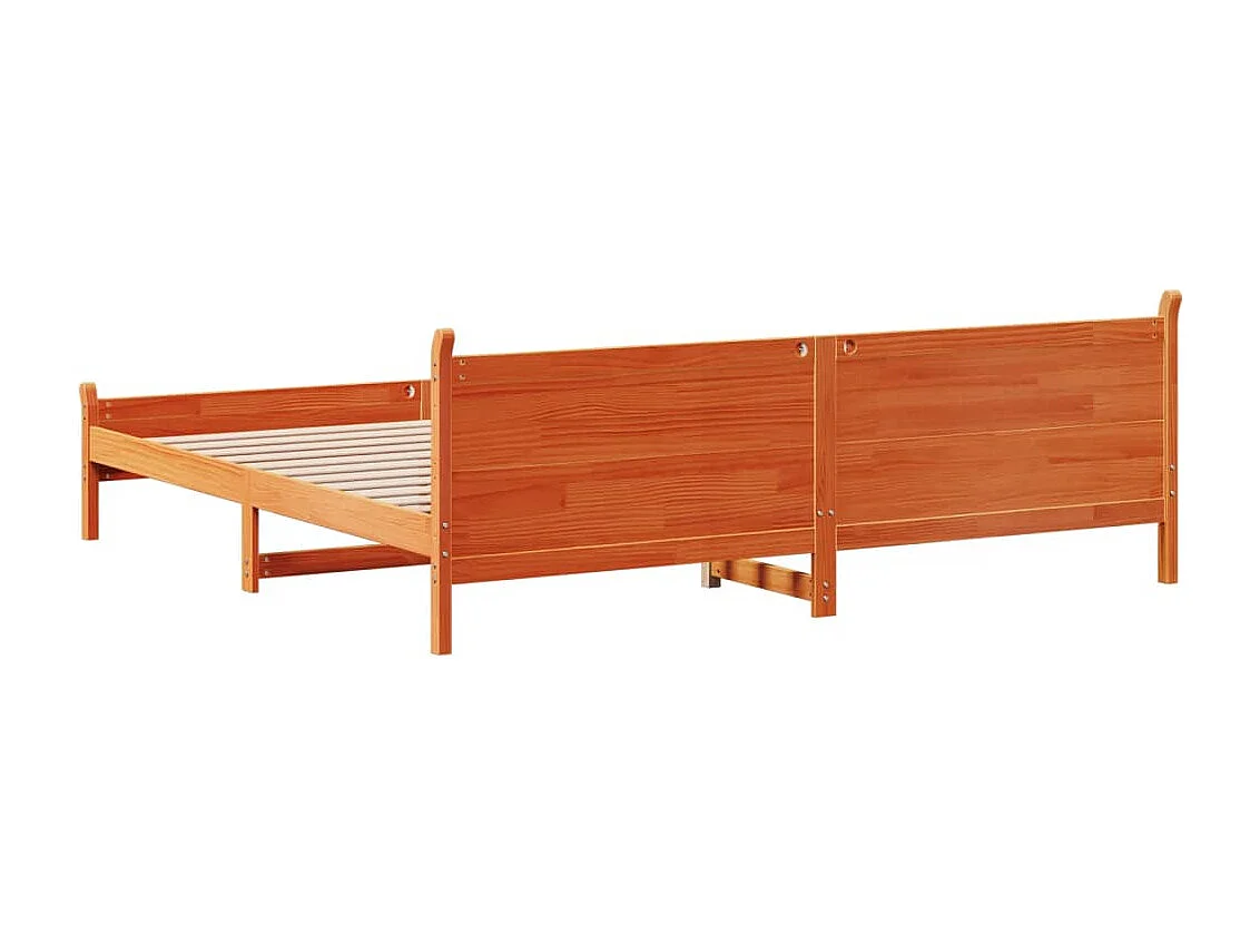 Letto senza Materasso Marrone Cera 200x200 cm in Legno di Pino