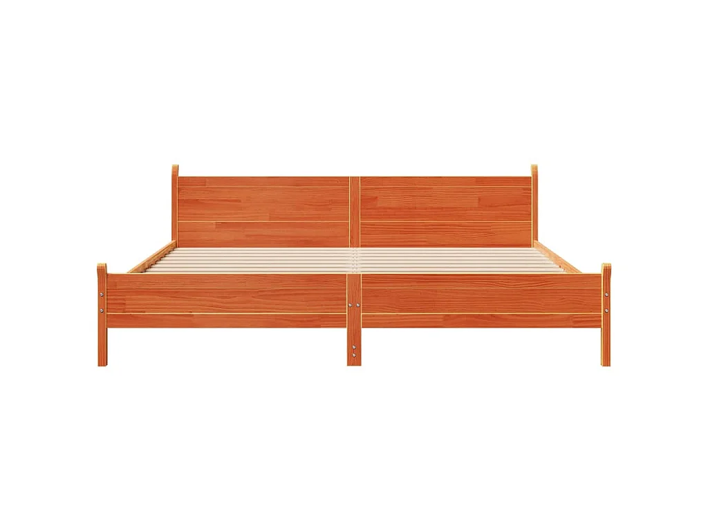 Letto senza Materasso Marrone Cera 200x200 cm in Legno di Pino