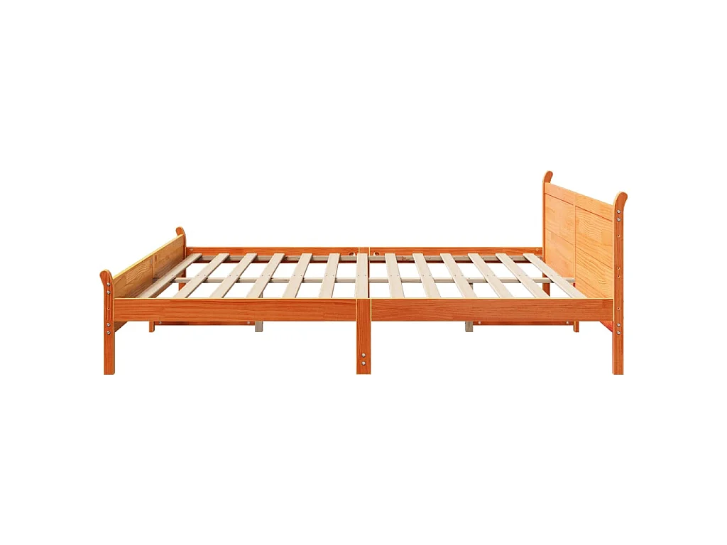 Letto senza Materasso Marrone Cera 200x200 cm in Legno di Pino