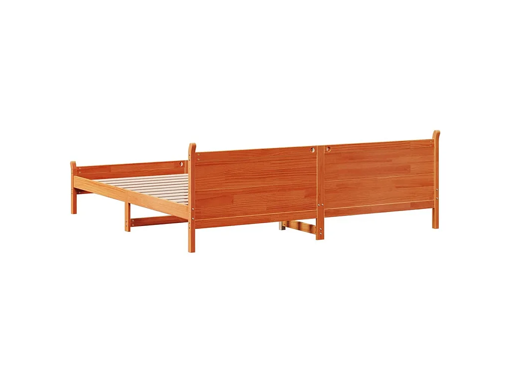Letto senza Materasso Marrone Cera 200x200 cm in Legno di Pino