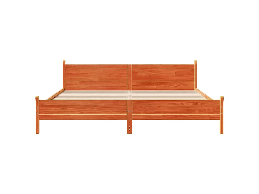 Bedframe zonder matras massief grenenhout wasbruin 200x200 cm