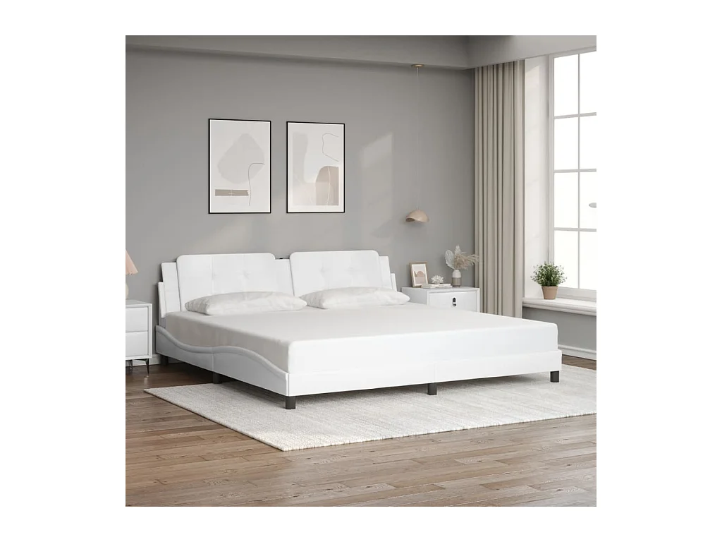 Bettgestell ohne Matratze "Zadar" Weiß 200x200 cm Kunstleder