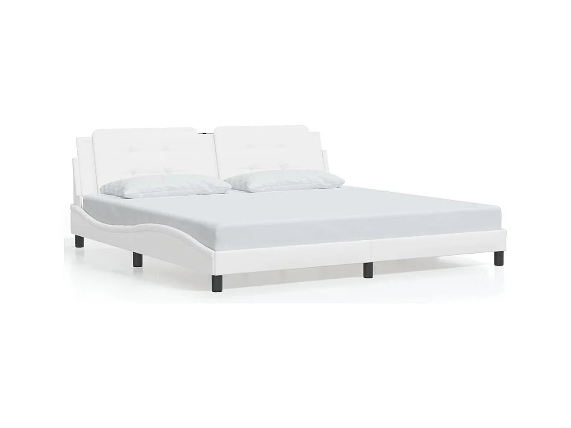 Bettgestell ohne Matratze "Zadar" Weiß 200x200 cm Kunstleder