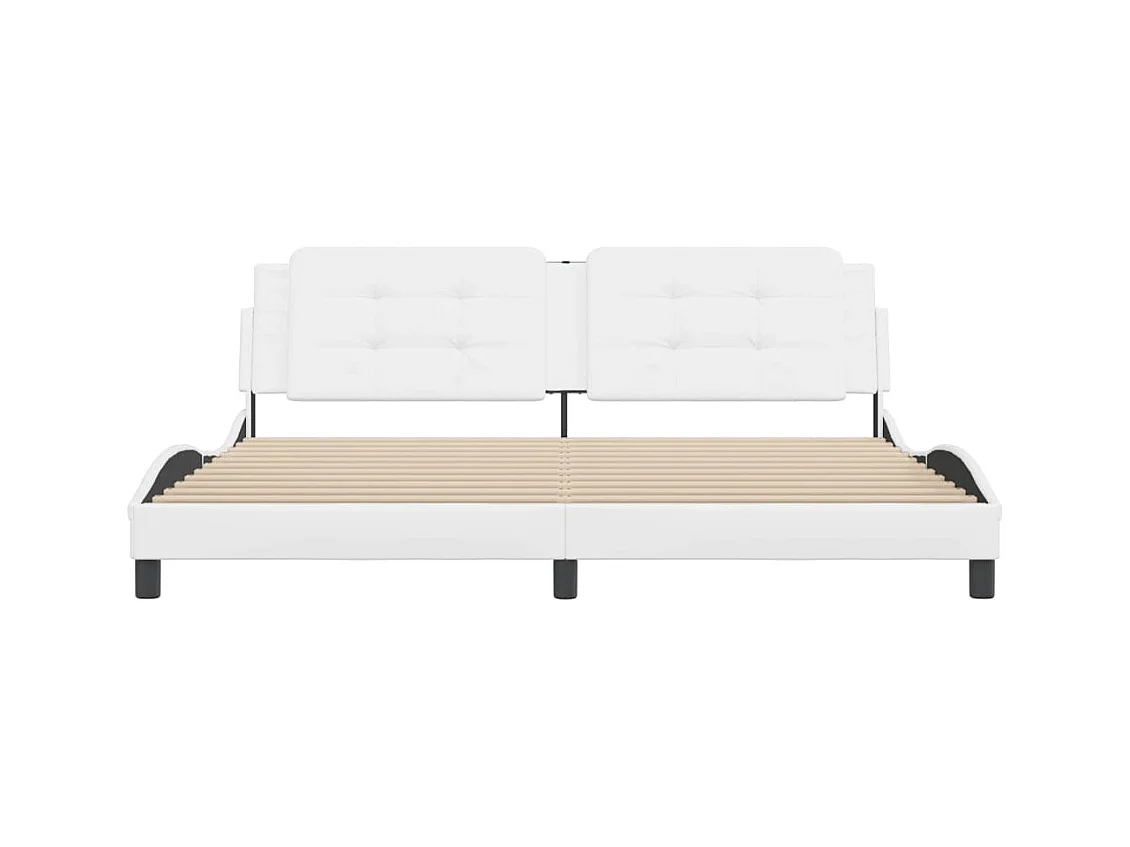 Bettgestell ohne Matratze "Zadar" Weiß 200x200 cm Kunstleder