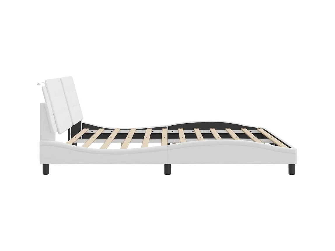 Bettgestell ohne Matratze "Zadar" Weiß 200x200 cm Kunstleder