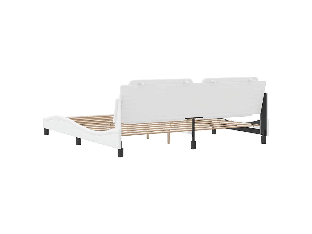 Bettgestell ohne Matratze "Zadar" Weiß 200x200 cm Kunstleder