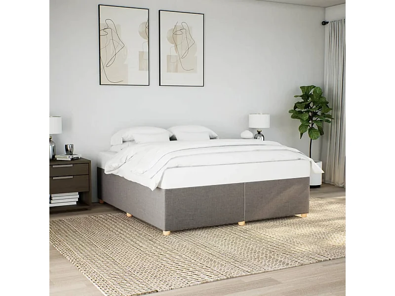 Bedframe zonder matras stof taupe 200x200 cm