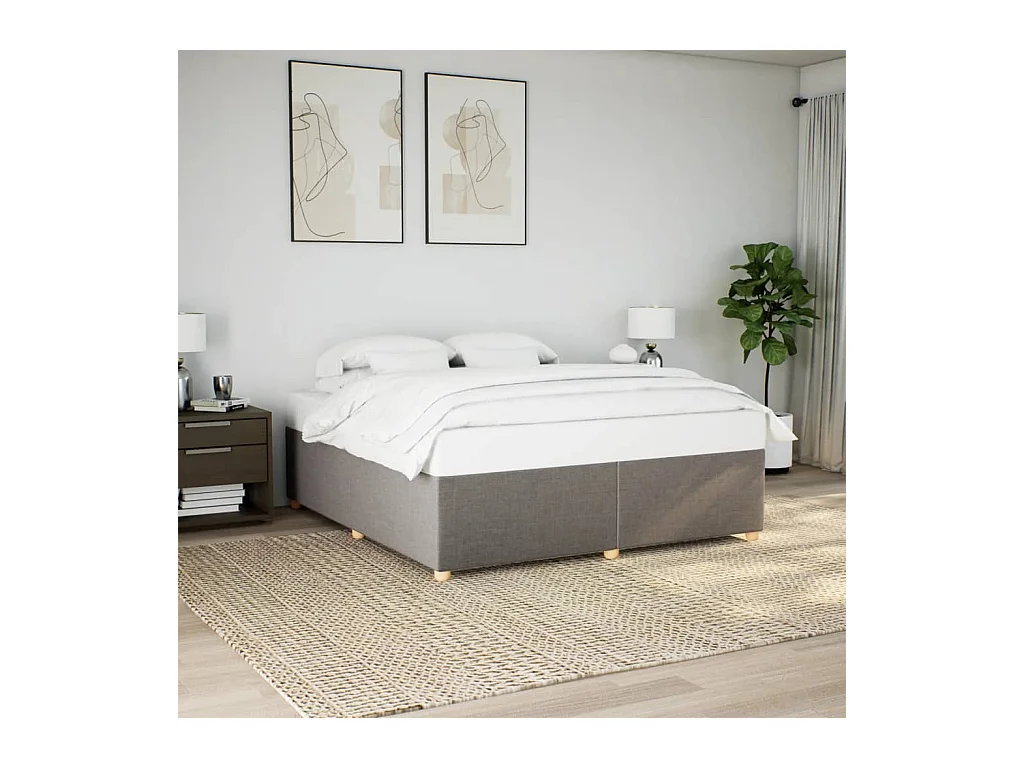 Cadre de lit sans matelas taupe 200x200 cm tissu