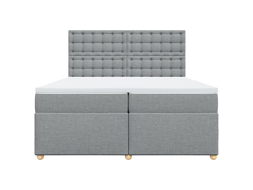 Boxspring met matras stof lichtgrijs 200x200 cm