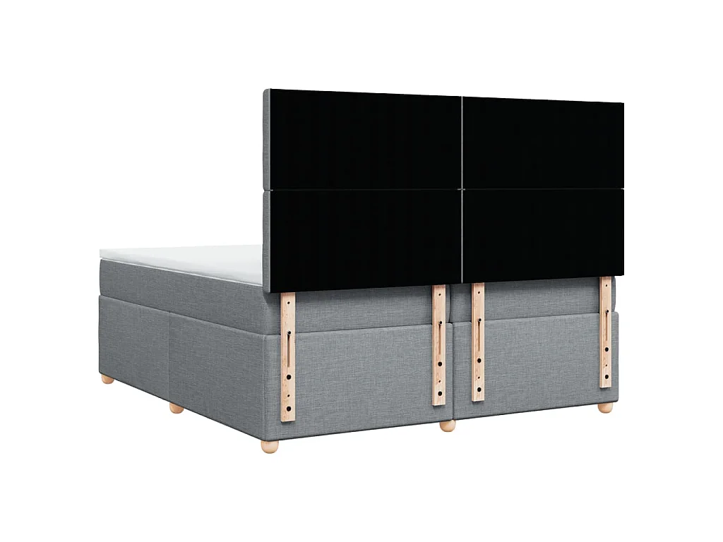 Boxspring met matras stof lichtgrijs 200x200 cm