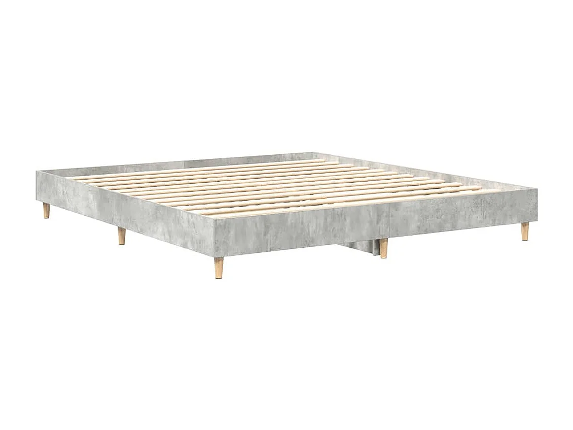 Cadre de lit sans matelas gris béton 200x200 cm bois ingénierie