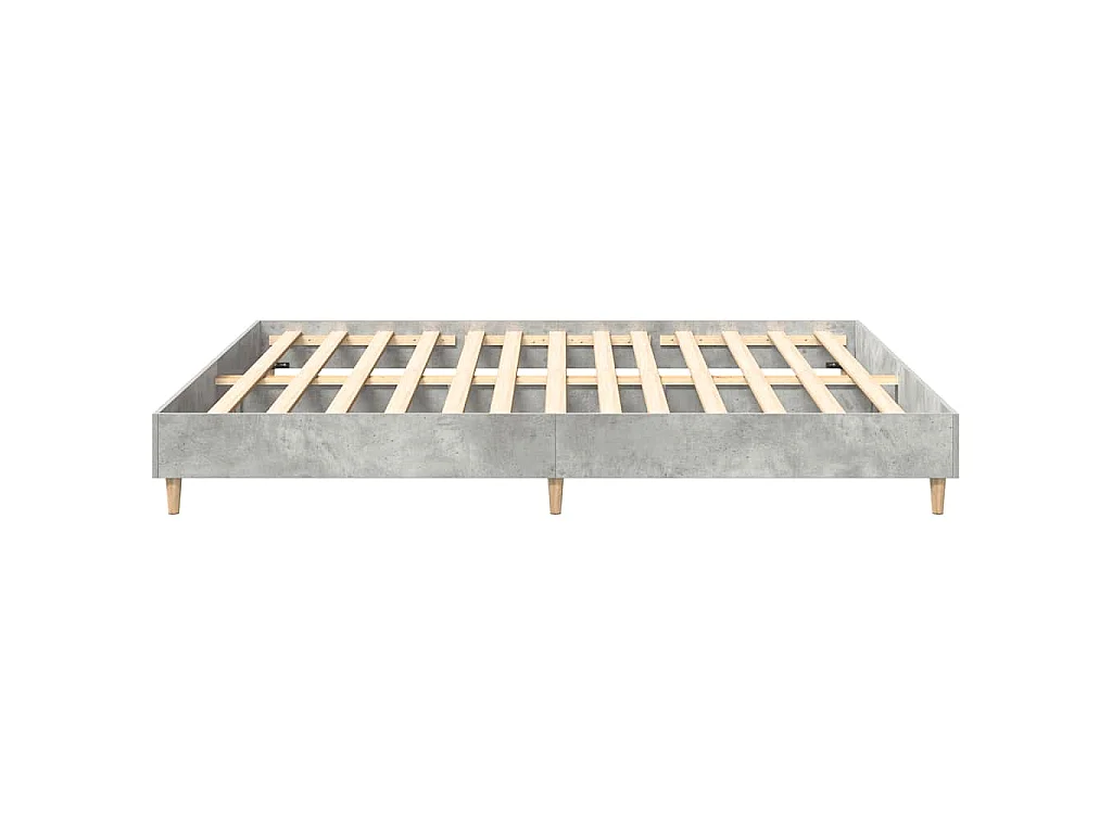 Bettgestell ohne Matratze Betongrau 200x200 cm Holzwerkstoff