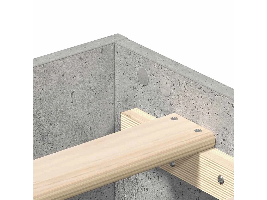 Bettgestell ohne Matratze Betongrau 200x200 cm Holzwerkstoff