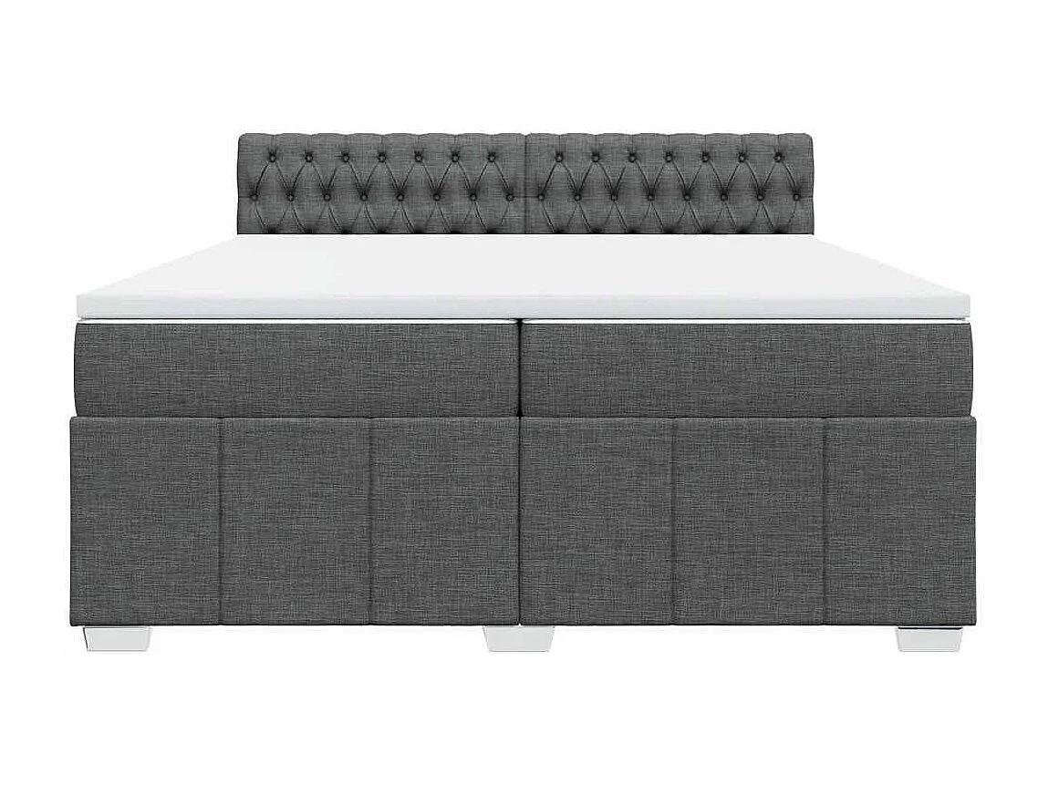 Boxspringbett mit Matratze Dunkelgrau 200x200 cm Stoff
