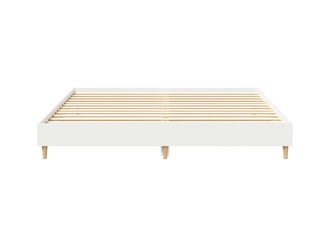 Cadre de lit sans matelas blanc 200x200 cm bois d'ingénierie