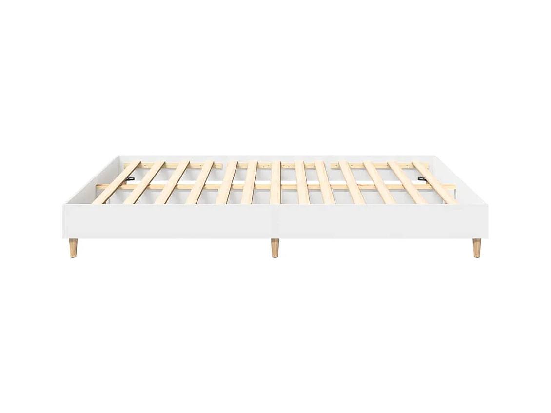 Cadre de lit sans matelas blanc 200x200 cm bois d'ingénierie