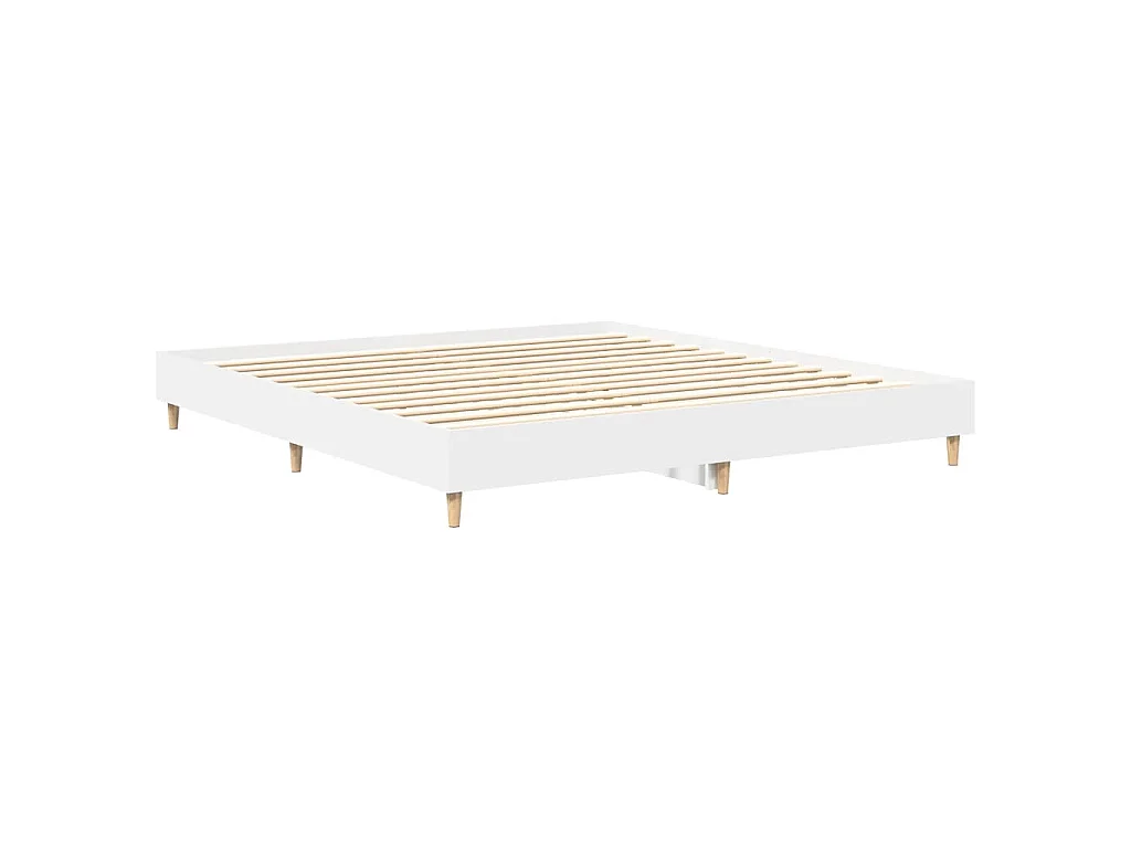 Bettgestell ohne Matratze Weiß 200x200 cm Holzwerkstoff