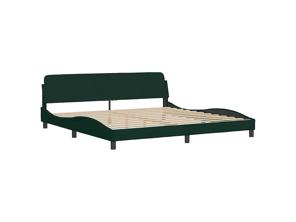 Letto con Materasso Dover Verde Scuro 200x200 cm Velluto