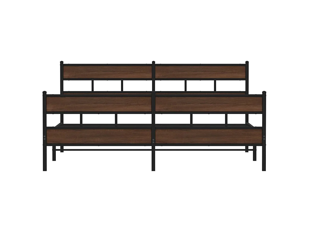 Cadre de lit en métal sans matelas chêne marron 193x203 cm