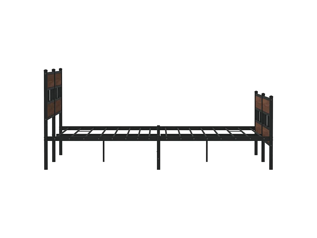 Cadre de lit en métal sans matelas chêne marron 193x203 cm