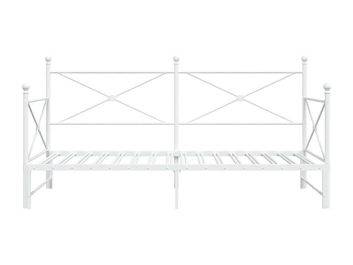 Tagesbett Ausziehbar ohne Matratze Weiß 107x203 cm Stahl