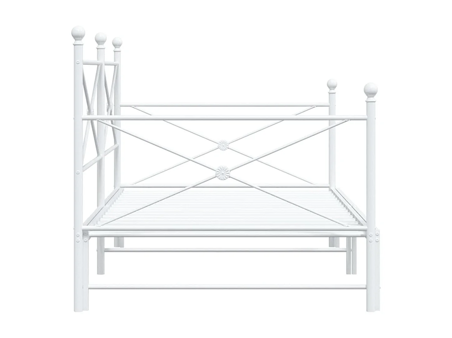 Tagesbett Ausziehbar ohne Matratze Weiß 107x203 cm Stahl