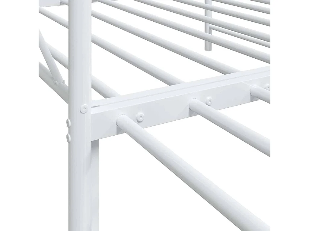 Lit de jour avec lit gigogne sans matelas blanc 107x203cm acier
