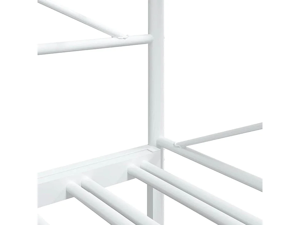 Lit de jour avec lit gigogne sans matelas blanc 107x203cm acier