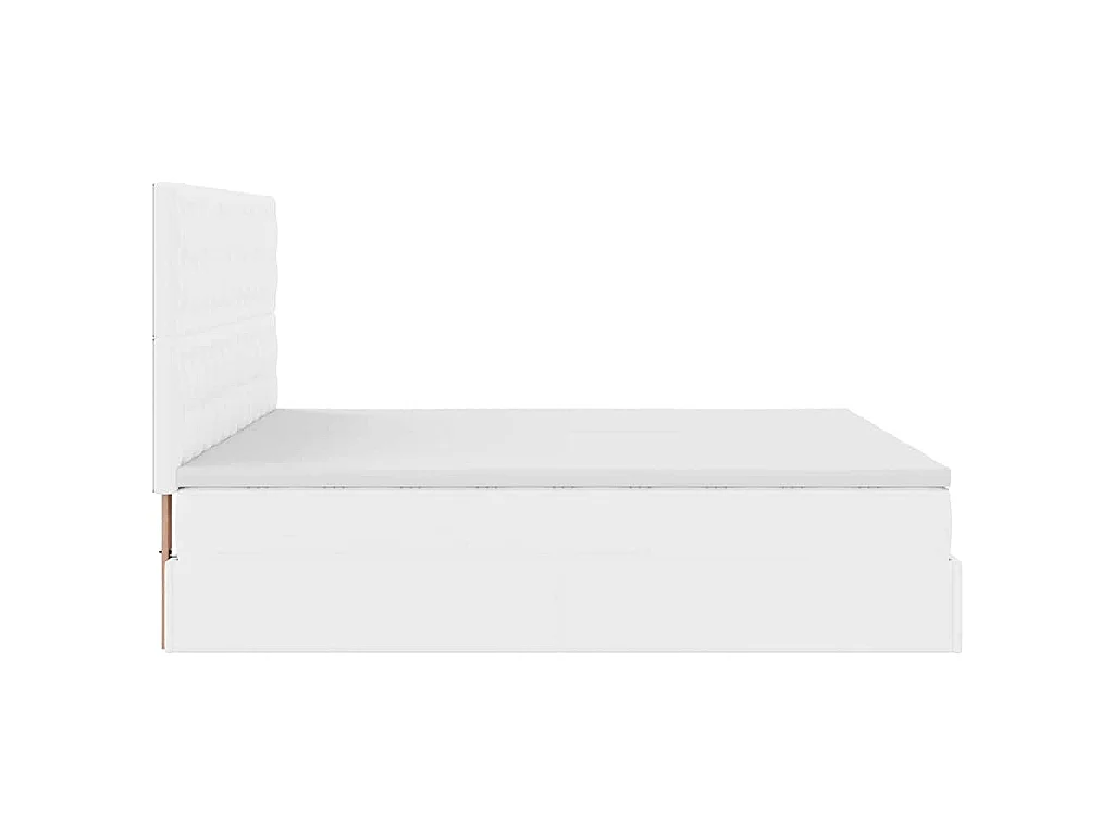 Ottoman bed met matrassen 200x200cm kunstleer zuiver wit