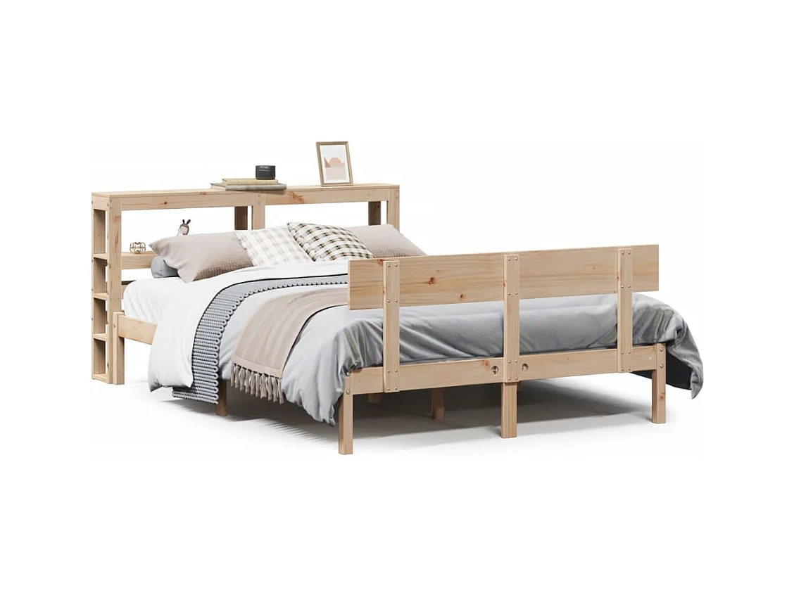 Cadre de lit sans matelas 150x200 cm bois de pin massif