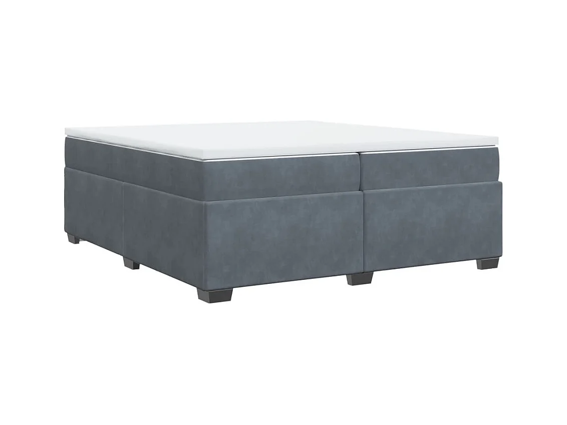 Boxspringbett mit Matratze Dunkelgrau 200x200 cm Samt